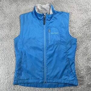 Marmot‎ Vest Womens Medium Blue Windbreaker Lined Full Zip Packable Gorpcore
